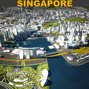 3D singapore skyline complete