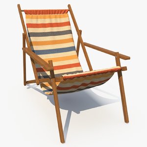 3d model beach chair lounge
