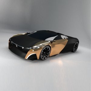 supercars peugeot onyx concept car 3D model