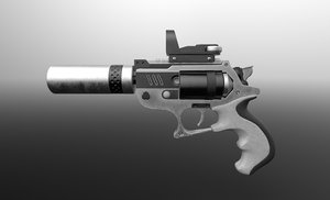 3D sci-fi pistol