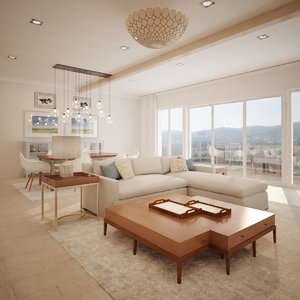 contemporary living room 3D model