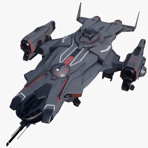 3D sci-fi battlecruiser spaceship