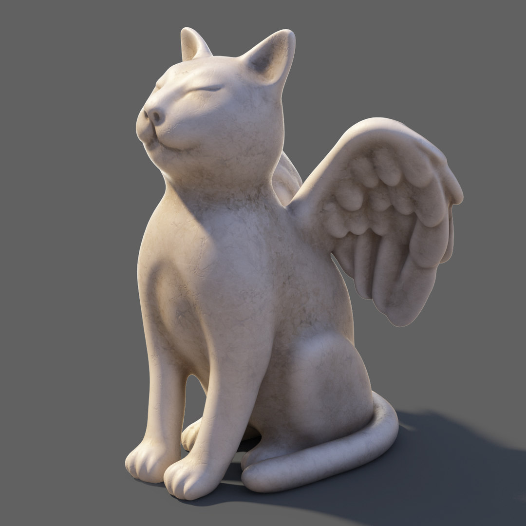 Wing cat statue 3D model TurboSquid 1478688