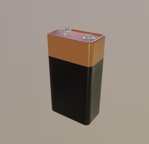 3D 9volt battery