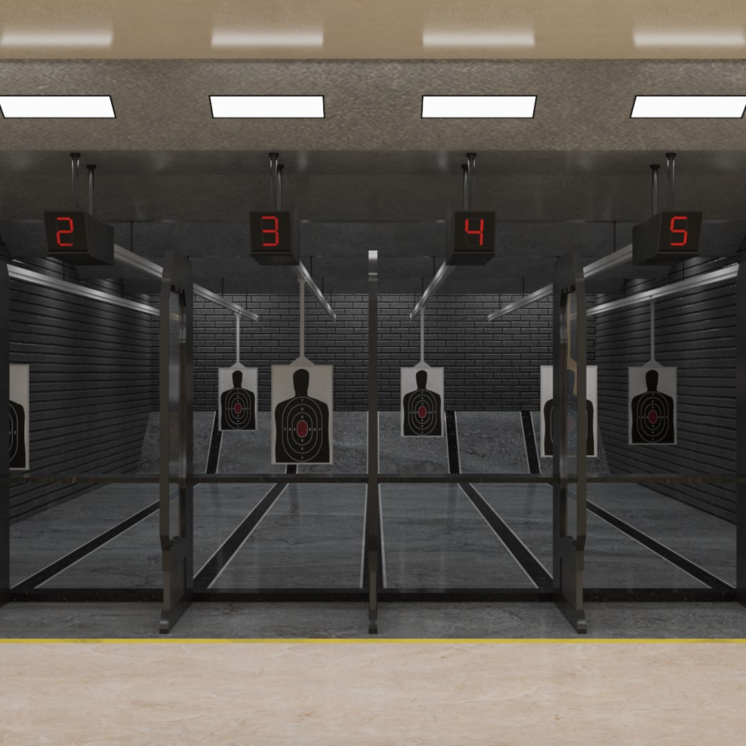 Interior scene shooting range 3D model TurboSquid 1478822