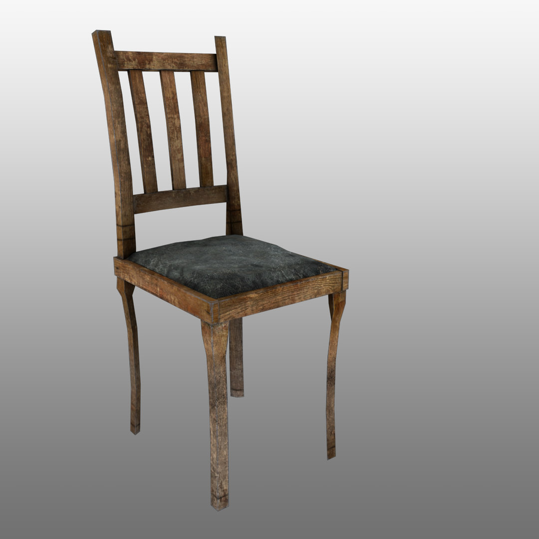 Old wood chair 3D model TurboSquid 1478765