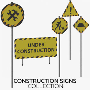 construction signs 3D model