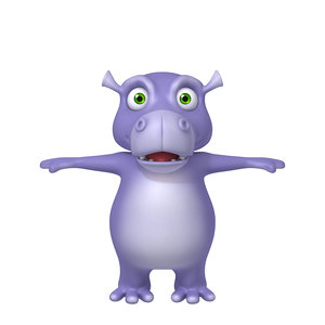 hippopotamus cartoon 3D model