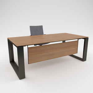 3D model buro desk modern office