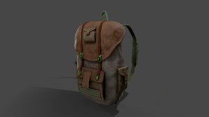3D backpack pbr contains model