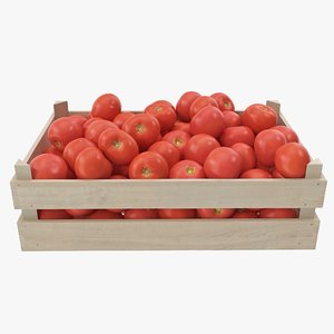 tomatoes 03-04 wooden crate 3D