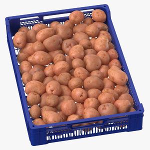 3D postharvest tray red potatoes model