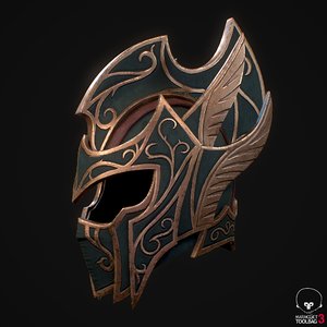 elf fantasy helmet pbr 3D model