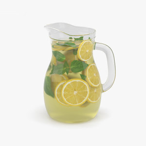 3D lemonade pitcher lemon
