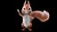 rigged cartoon squirrel fur 3D model