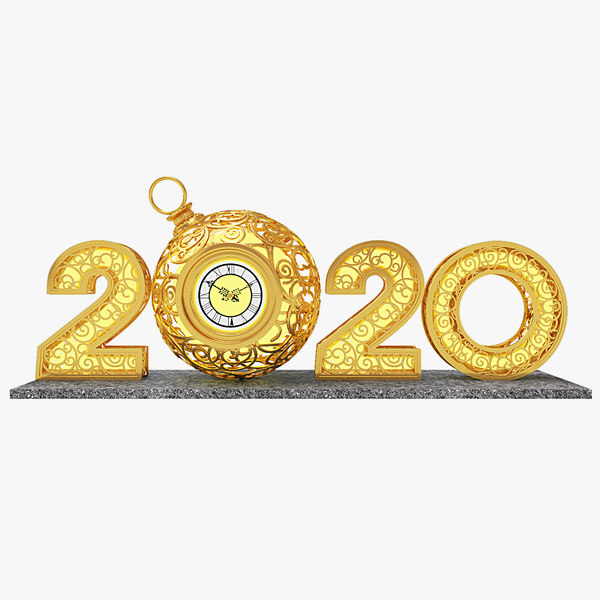 3D digits 2020 year