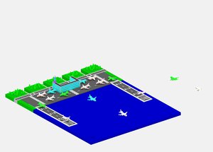 cartoon simple airport package 3D model