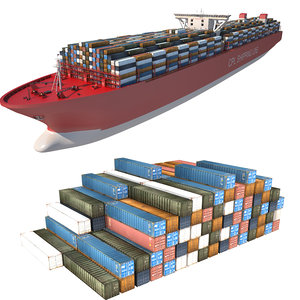 3D model container ship