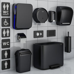 bathroom accessories set 72 3D model