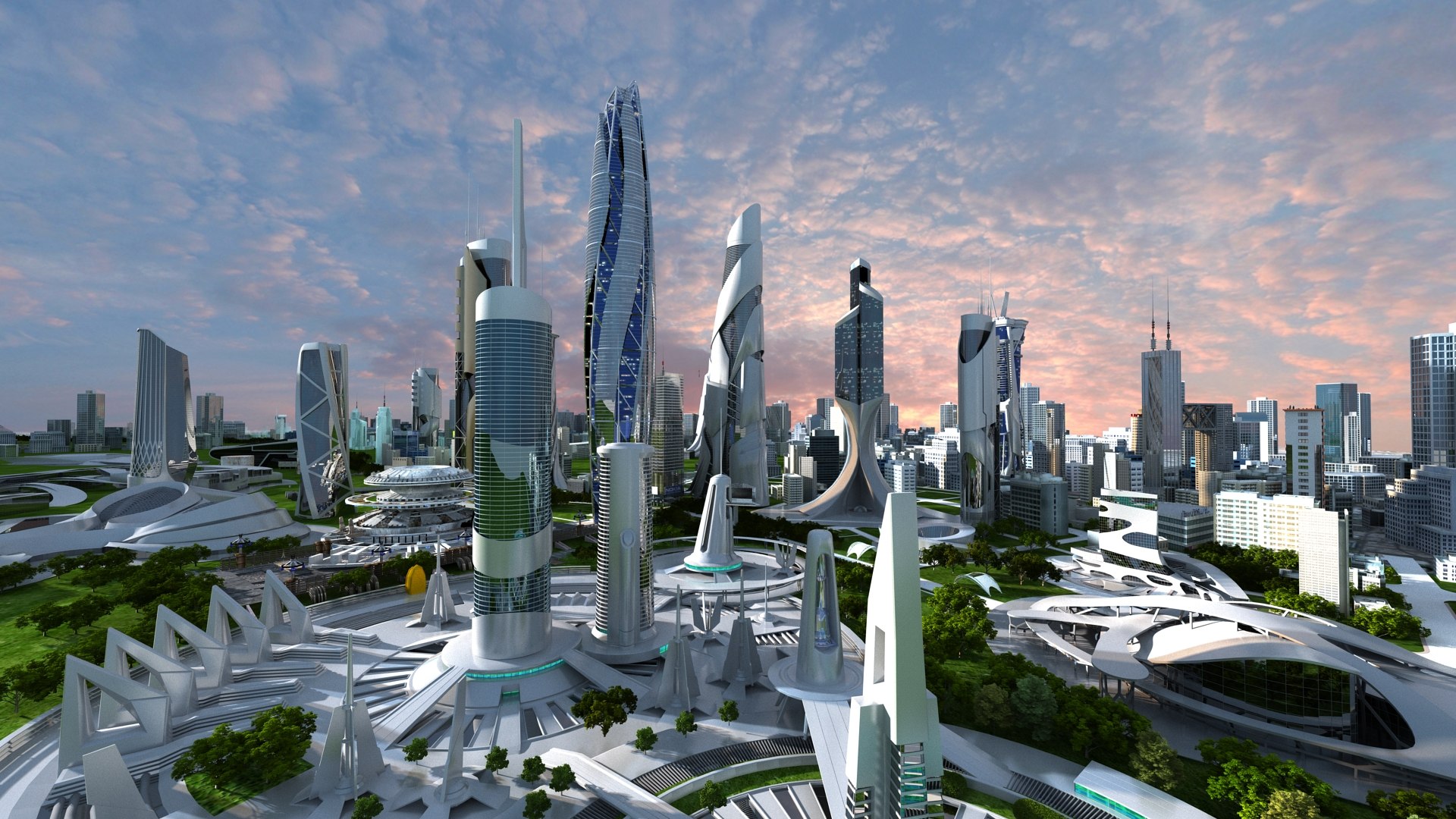 3D central business district future city - TurboSquid 1479833