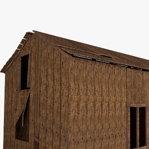 3D model wooden house