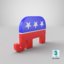 3D logo republican party model
