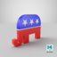 3D logo republican party model