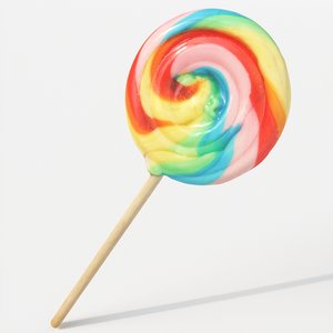 3D model lolli lollipop swirl