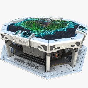 3D sci-fi table pbr