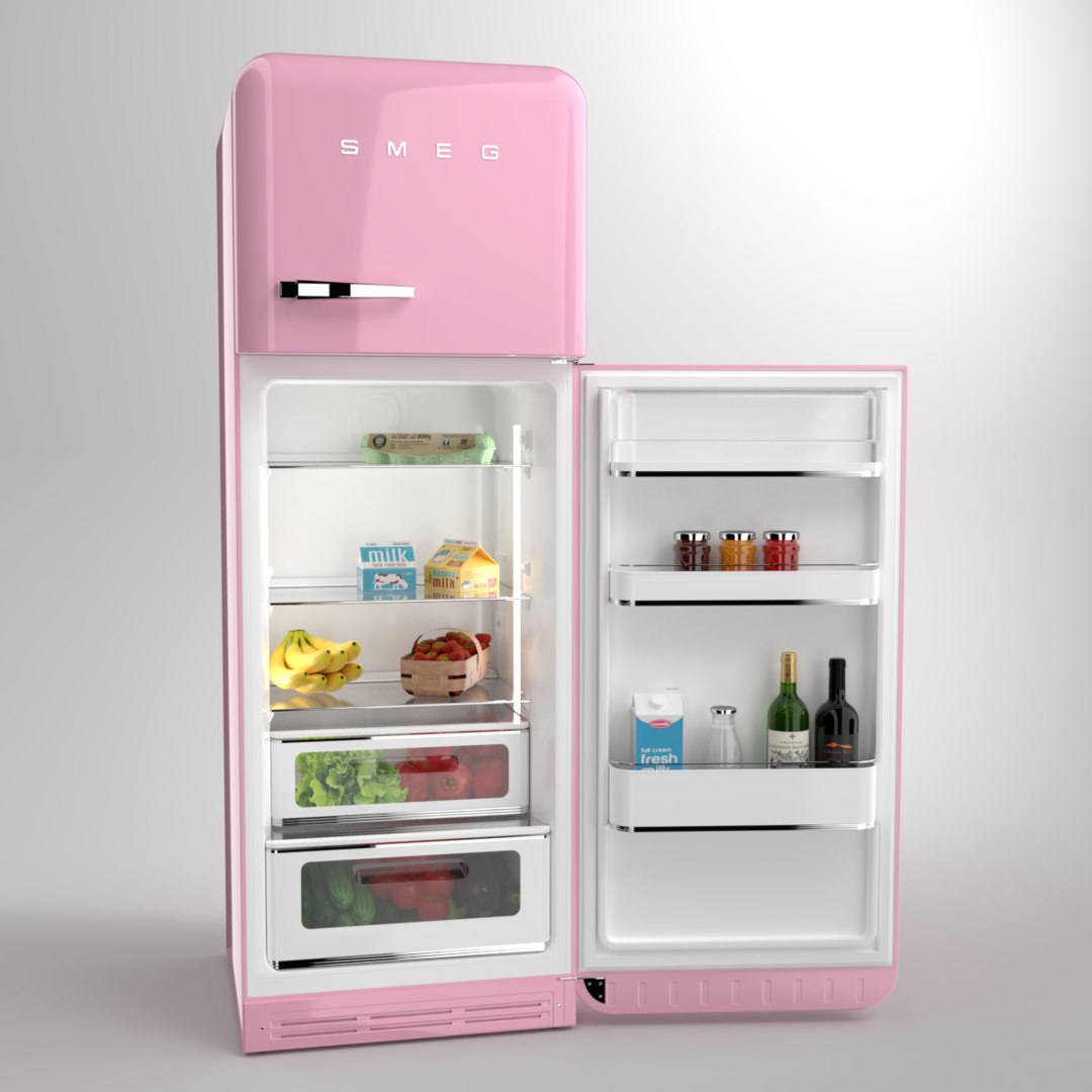 Blender smeg fridge pink 3D model TurboSquid 1480164