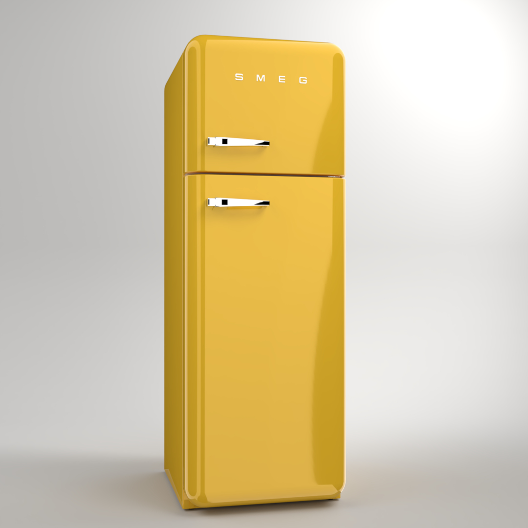 3D blender smeg fridge yellow TurboSquid 1480169