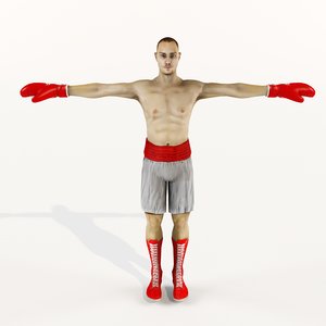 3D model male boxer character