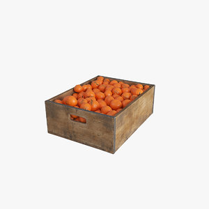 fruit mandarin crate 3D model
