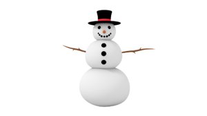 3D snowman snow
