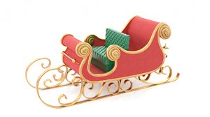 santa claus sleigh 3D model