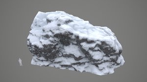 3D realistic winter rock model
