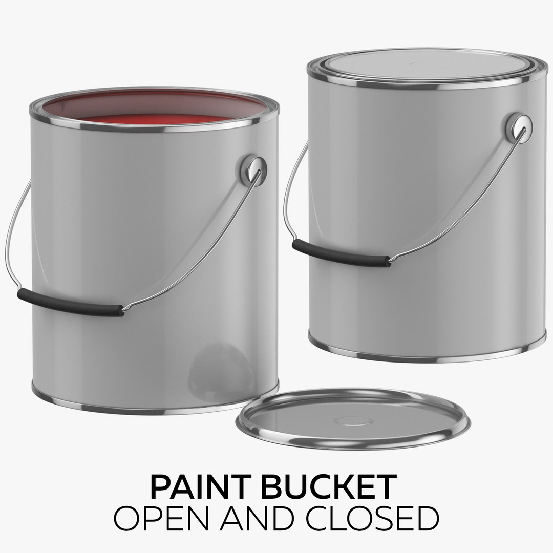 Paint bucket open closed 3D TurboSquid 1481458