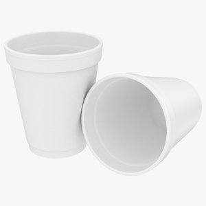 3D realistic styrofoam cups