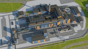 3D factory industrial facilities model