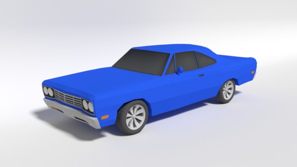 Niedriges Polykarikatur Plymouth Roadrunner Auto 3d Modell Turbosquid 1471537