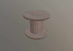 wooden cable reel 3D model