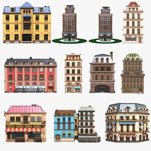 3D cartoon buildings model