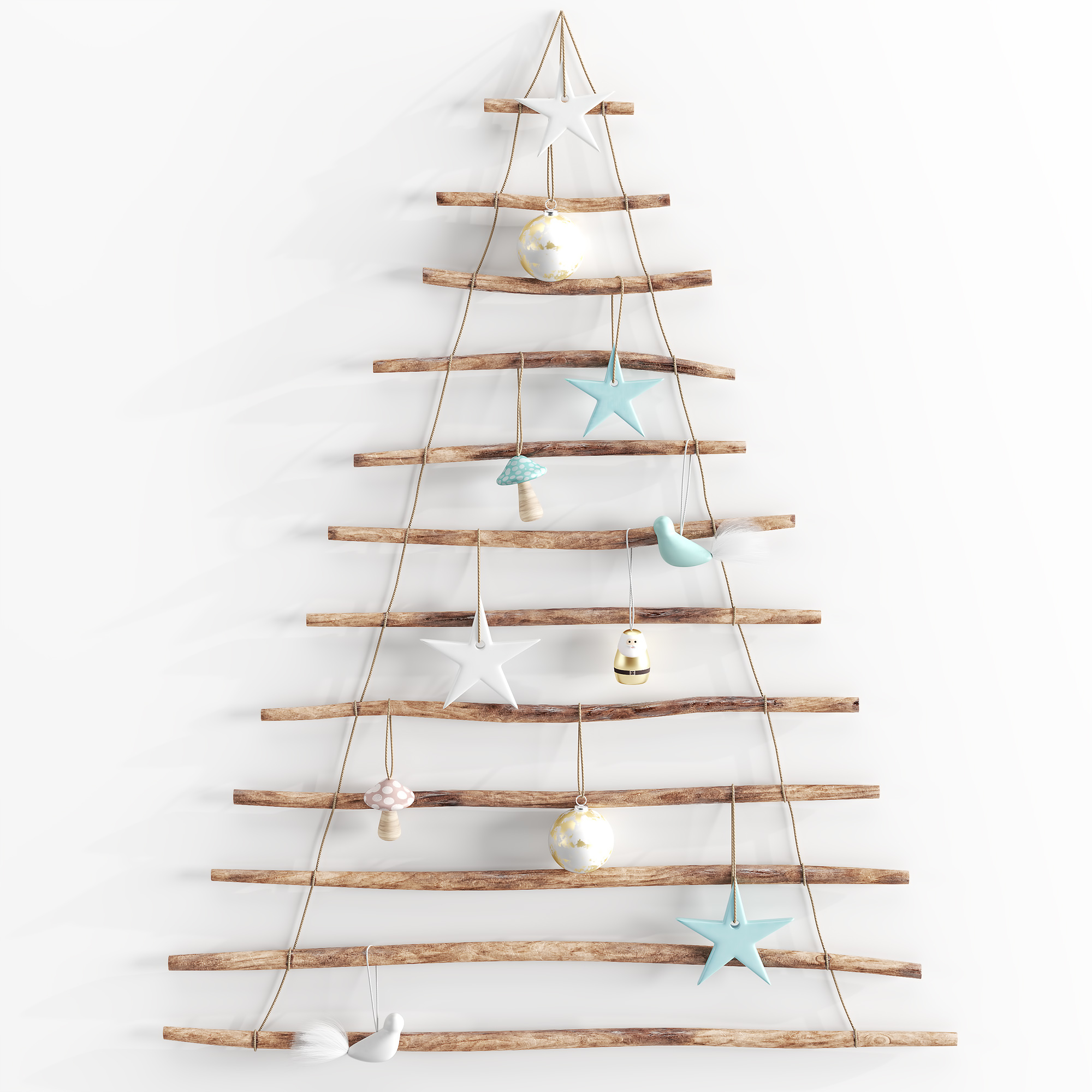 3d Hanging Branch Christmas Tree Turbosquid 1481855