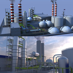 3D model factories refinery
