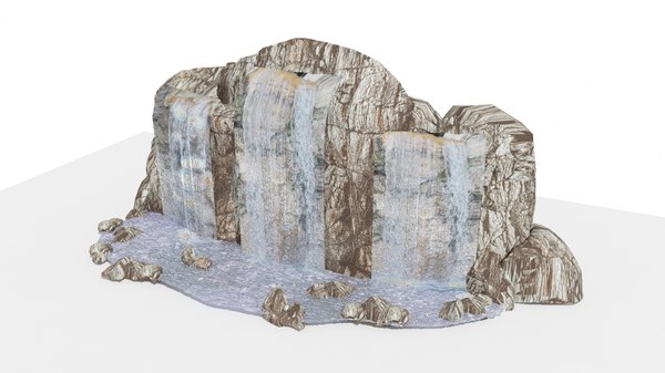 3d model stone waterfall