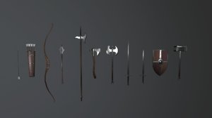 pack medieval weapons model