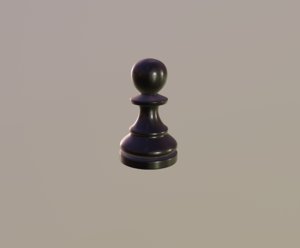 3D black - chess piece model