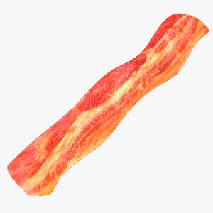 realistic fried bacon 3d model