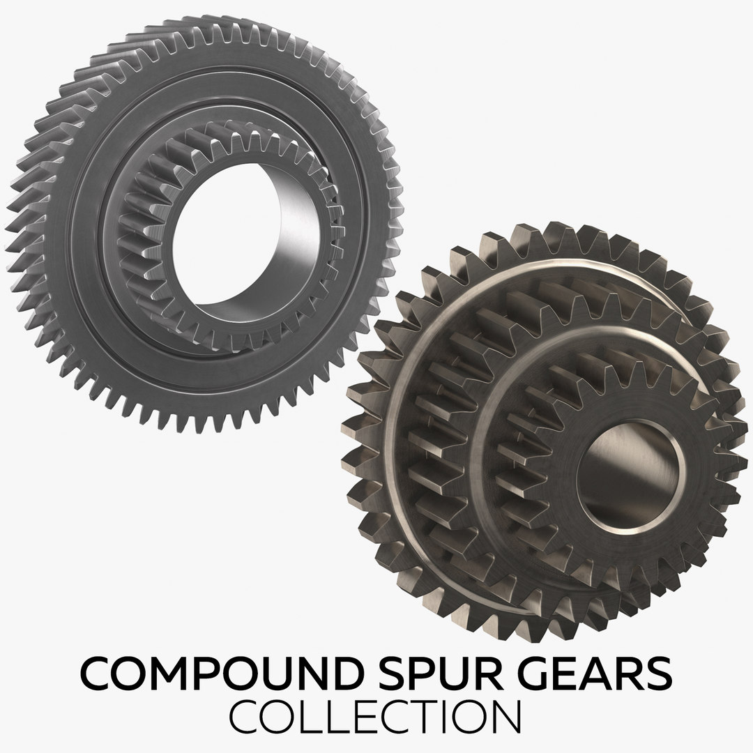 Compound spur gears 3D model - TurboSquid 1482338