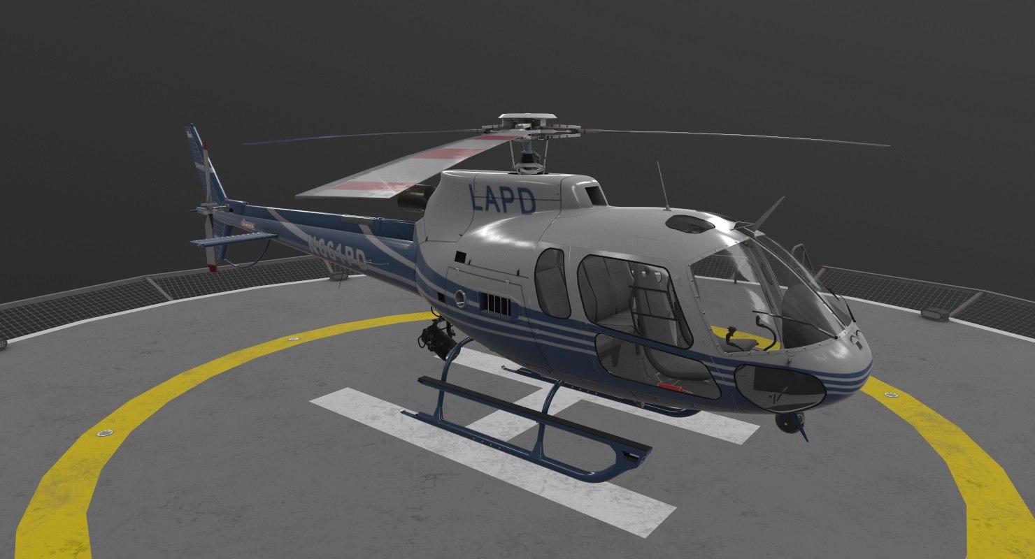 3D helicopter as350 2 lapd model TurboSquid 1482443